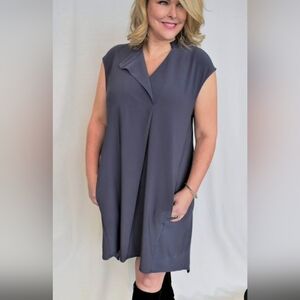 Joseph Ribkoff Sz 16 Sleeveless Stretch Flared Mini Dress Pockets